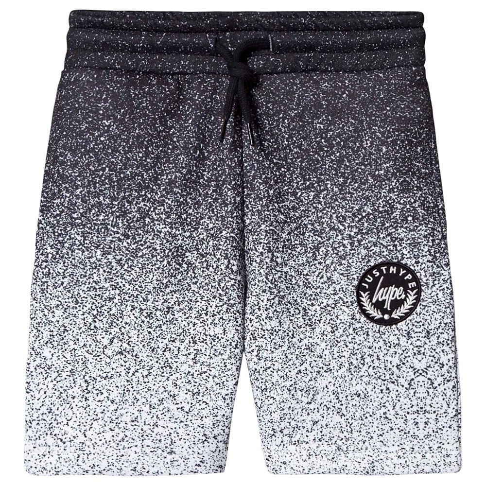 Hype Mens Black & White Speckle Fade Shorts